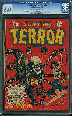 Startling Terror Tales 11 CGC FN 6 CLASSIC SPIDER COVER LB COLE 1952 RARE SKULL