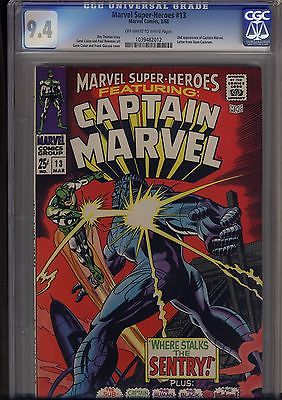 Marvel SuperHeroes 13 CGC 94 NM  CLASSIC Gene Colan COVER  2nd CAPTAIN MARVEL
