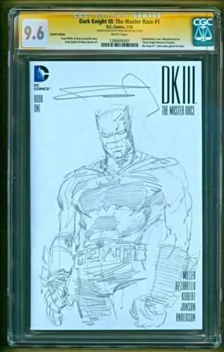 Batman Dark Knight 3 III The Master Race 1 DC SIGNED  Sketch Frank Miller CGC