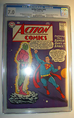 Action comics 242CGC 70 FNVF 1958 Origin1st app Brainiac 1st Kandor  