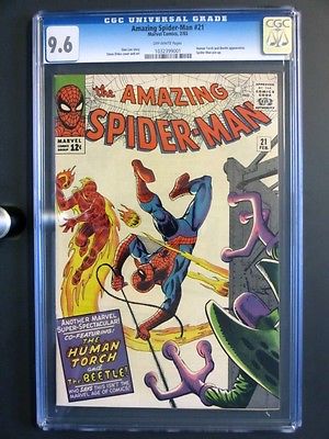 Amazing SpiderMan 21 MARVEL 1965 CGC 96 NM 2nd App The Beetle  Human Torch