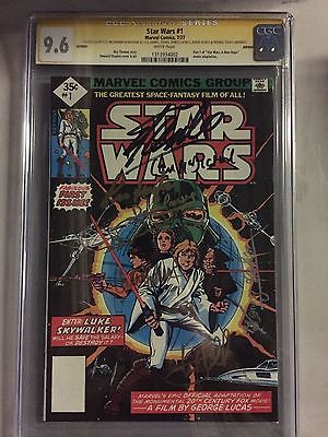 STAR WARS 1 REPRINT 1977 CGC 96 SS Signed  X8 Stan Lee Hamill Fisher