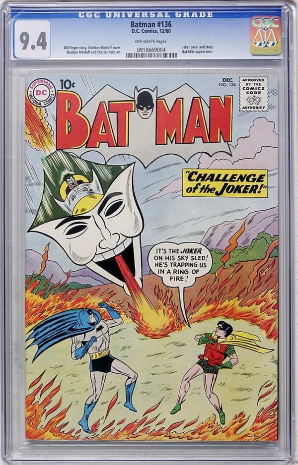 BATMAN 136  CGC NM 94  CHALLENGE OF THE JOKER  1960