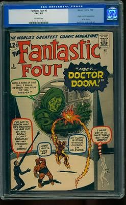 Fantastic Four 5 CGC 55 Old Label Silver Key 1st appearance of Doctor Doom LK