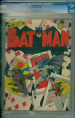 Batman  11 CGC 45 VG 1942 Golden Age Classic Joker Cover Bob Kane Bill Finger