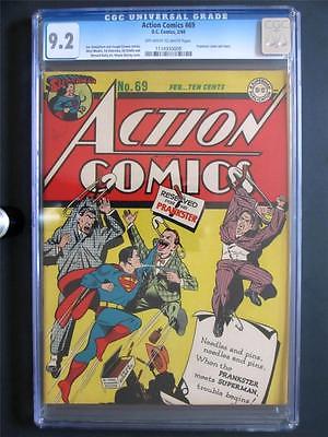 Action Comics 69 DC 1944 NEAR MINT CGC 92 NM Superman  2nd HIGHEST GRADE