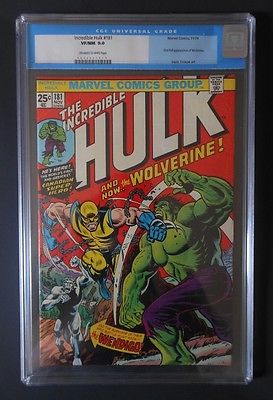 Marvel Incredible Hulk 181 CGC 90 Nov 1974 first full appearance of Wolverine