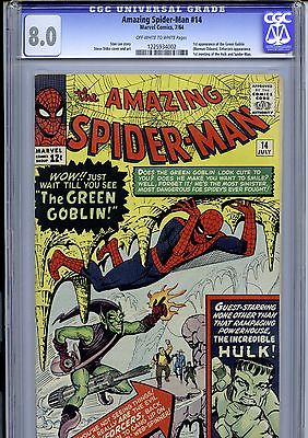AMAZING SPIDERMAN 14 CGC 80  FIRST GREEN GOBLIN NO RESERVE 5 DAYS ONLY