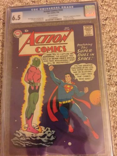 action comics 242 Cgc 65 OW Pages First Braniac Hot And Very Scarce Book