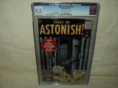 Tales to Astonish 1 CGC 45 OWW pg Ditko  Davis art Atlas 1959 c05643