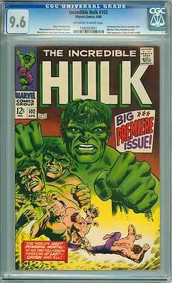 Incredible Hulk 102 CGC 96 NM OWW Pages Marvel 1968 Origin Retold