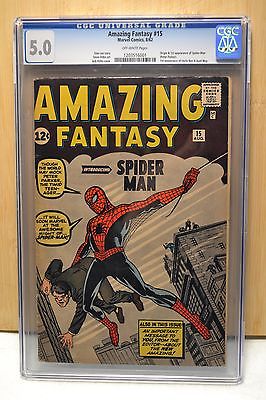 Amazing Fantasy 15 CGC 50 VGFN Blue Label OffWhite Pages Spiderman