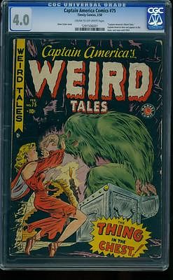 Captain America  Comics 75 CGC 40 Rare Timely Weird Tales Golden AgeLK