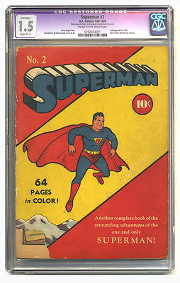 Superman 2 CGC 15 Fall 1939 R C1 COW DC Golden Age Key