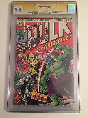 Hulk 181 Vol 1 CGC 94 SS Stan Lee Wein 2x Gold label White pages 