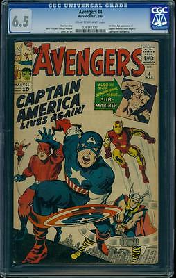 Avengers 4 CGC 65 Silver Age Key Marvel Comic 1st SA Captain America LK