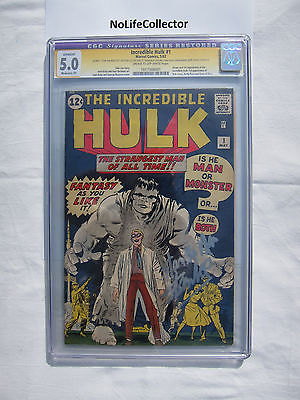 INCREDIBLE HULK  1 CGC 50 MARVEL COMICS SIGNED BY STAN LEE PLUS INSCRIPTION
