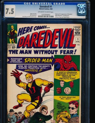 Daredevil  1  origin  1st appearance CGC 75 OWWHITE Pgs