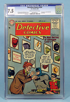 DETECTIVE COMICS230 CGC 75 DC Comics rare 1st  MAD HATTER Key Batman issue