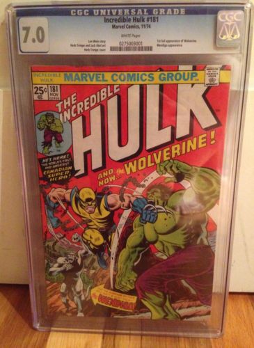 HULK 181 CGC 70 White Pages 1st  Appr Wolverine   Marvel Mega Key Issue