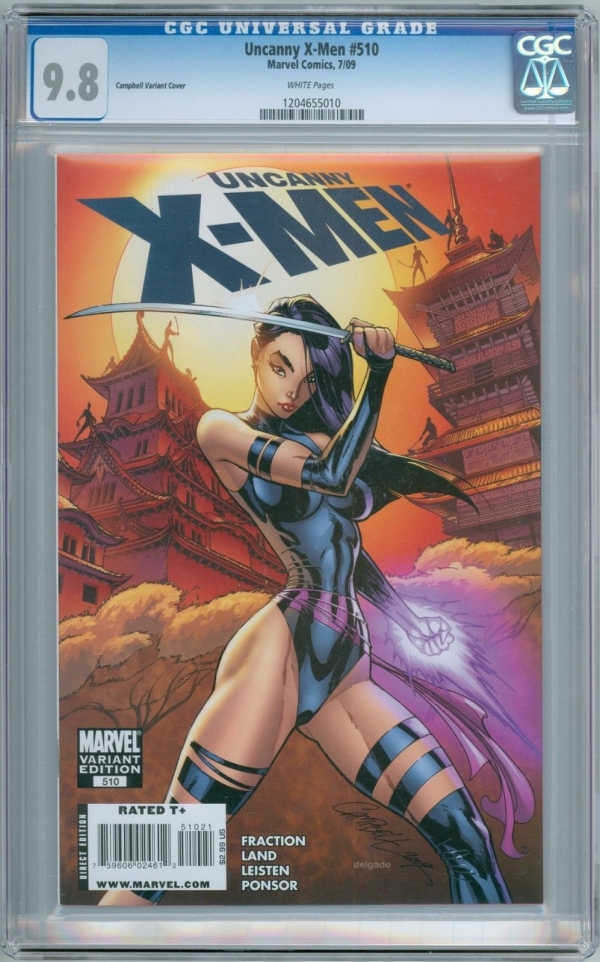 Uncanny XMen 510 CGC 98 Psylocke Scott Campbell Variant