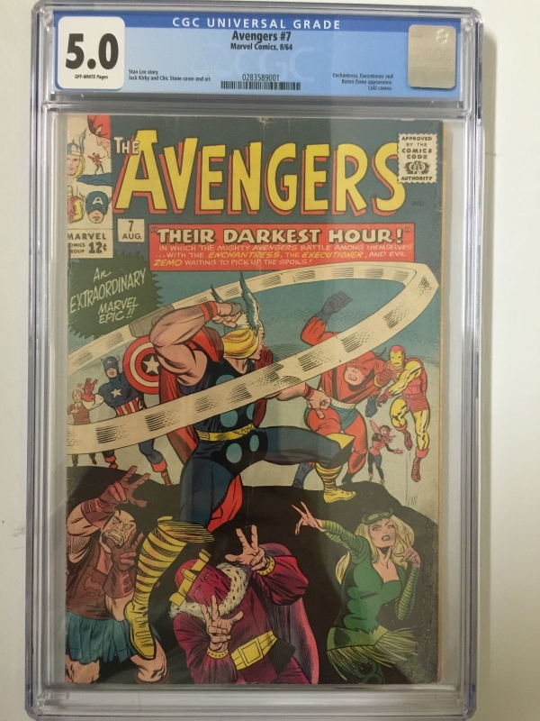 CGC 50 AVENGERS 7  LOKI  BARON ZEMO  