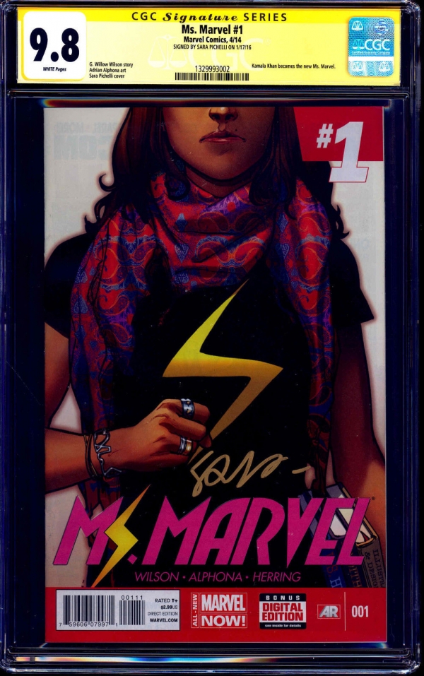 Ms Marvel 1 CGC SS 98 signed by Sara Pichelli NMMT 1st KAMLA KHAN Ms Marvel
