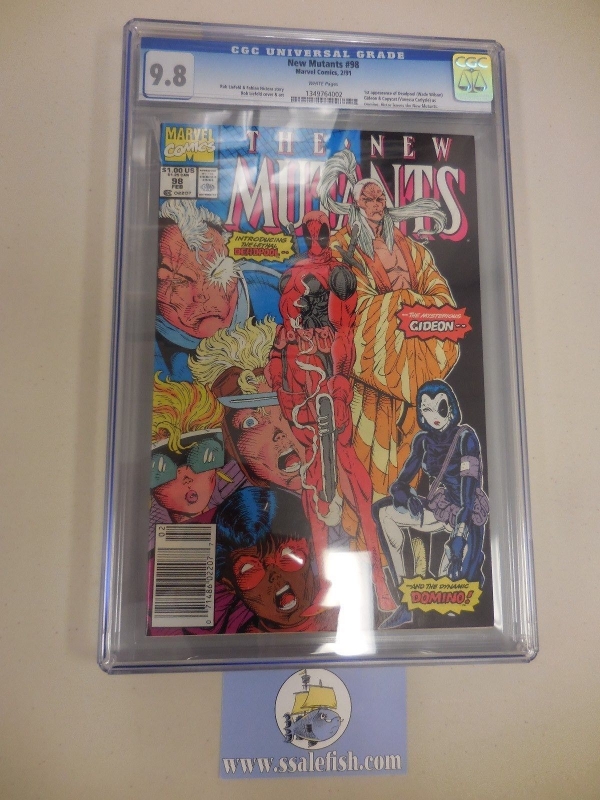 New Mutants 98 CGC 98 WP first ever Deadpool  1st Gideon Rob Liefeld Xforce