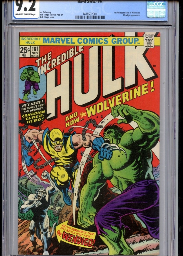 Incredible Hulk 181 CGC 92 1st Full Wolverine 