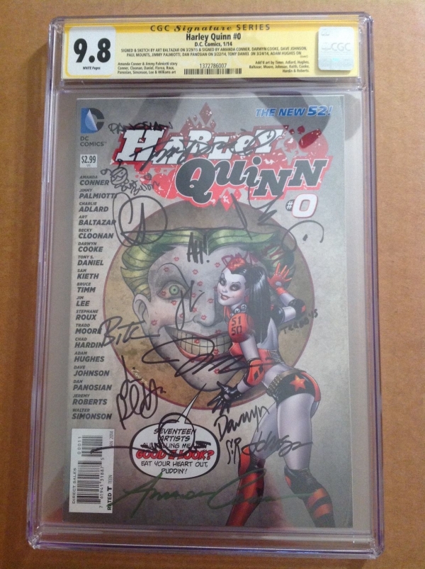 CGC 98 SS Harley Quinn 0 signed by Lee Timm Conner Cooke  13 others