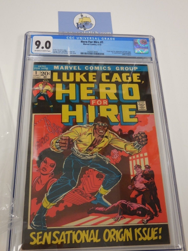 Hero for Hire 1 cgc 90 1972 origin 1st appearance of Luke Cage Power Man Sweet