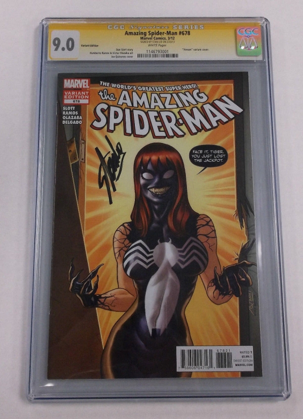 Amazing SpiderMan 678 Venom Mary Variant CGC 90 Autograph Signed Stan Lee