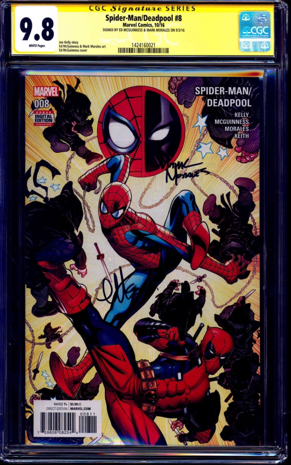 Spiderman Deadpool 8 CGC SS 98 signed x2 Ed McGuinness 1st NEW BLACK COSTUME