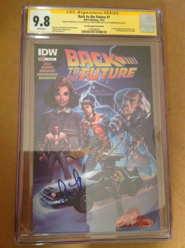 CGC 98 SS Back to the Future 1 Campbell Variant signed by Fox Lloyd  Thompson