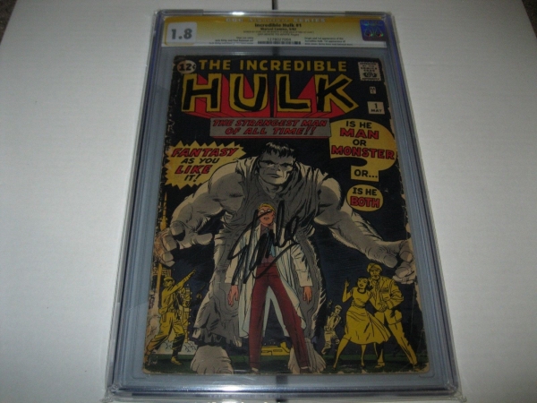 INCREDIBLEHULK 1 CGC 18 SS STAN LEE 1ST HULK GEN ROSS BETTY ROSS  RARE SIGNED