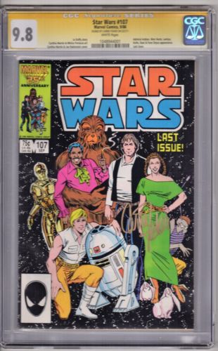 1986 STAR WARS 107 CGC GRADED 98 SS SIGNED BY CARRIE FISHER ULTRA RARE MINT