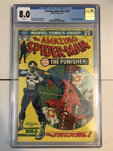 Amazing SpiderMan 129 CGC 80 WHITE Pages 1st Punisher HOT CHEAPEST eBay