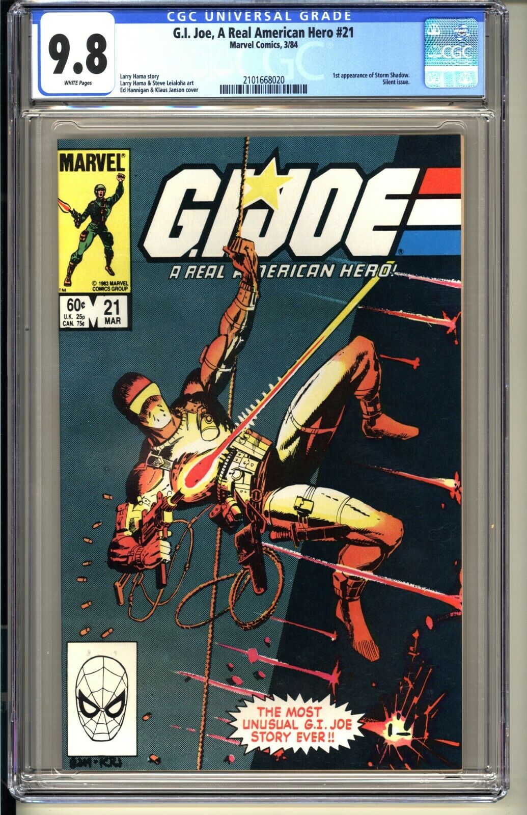 GI Joe 21 1984  CGC 98 NMMT  WP  1st Print  Snake Eyes 1st Storm Shadow