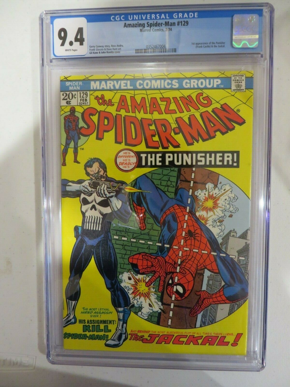 CGC 94 MARVEL AMAZING SPIDERMAN 129 1ST APPEARANCE PUNISHER