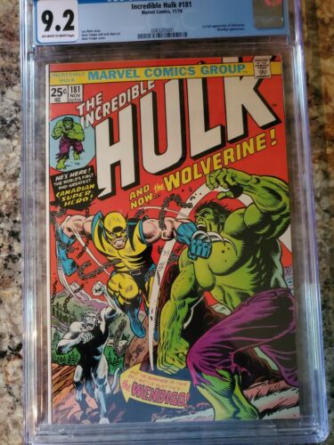 The Incredible Hulk 181 CGC 92 NM near mint 1st WOLVERINE Marvel 2083205001