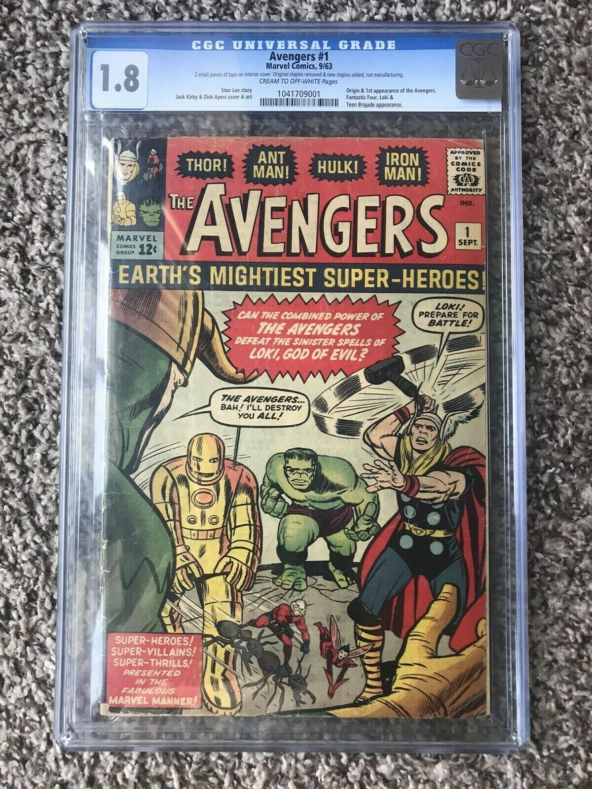 AVENGERS 1 CGC 18 Origin 1st App of Avengers See Description