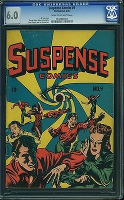 Suspense Comics 9 CGC 60 LB COLE HYPNO EYEBALL COVER 1945 SATAN STORY SCARCE