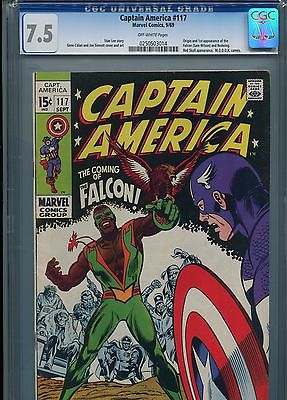 Captain America 117  1st Falcon  CGC  75  OWP 