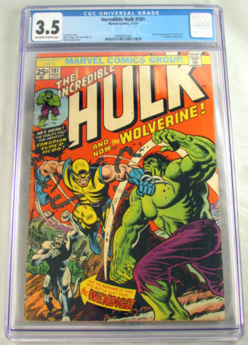 INCREDIBLE HULK 181 CGC 35 OWW PAGES 1st Wolveriine Key Bronze Age Issue