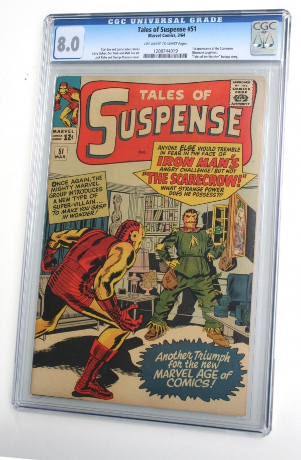 CGC 80 TALES OF SUSPENSE 51 with IRON MAN  the WATCHER  1st Scarecrow  1964