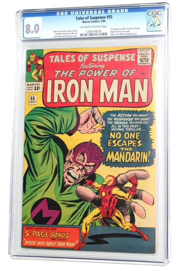 CGC 80 TALES OF SUSPENSE 55  IRON MAN  Tales of The WATCHER  Mandarin 1964