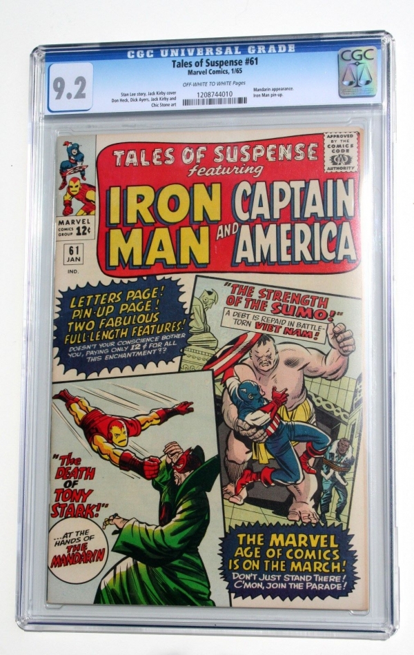 CGC 92 TALES OF SUSPENSE 61  IRON MAN  CAPTAIN AMERICA  Mandarin  1965