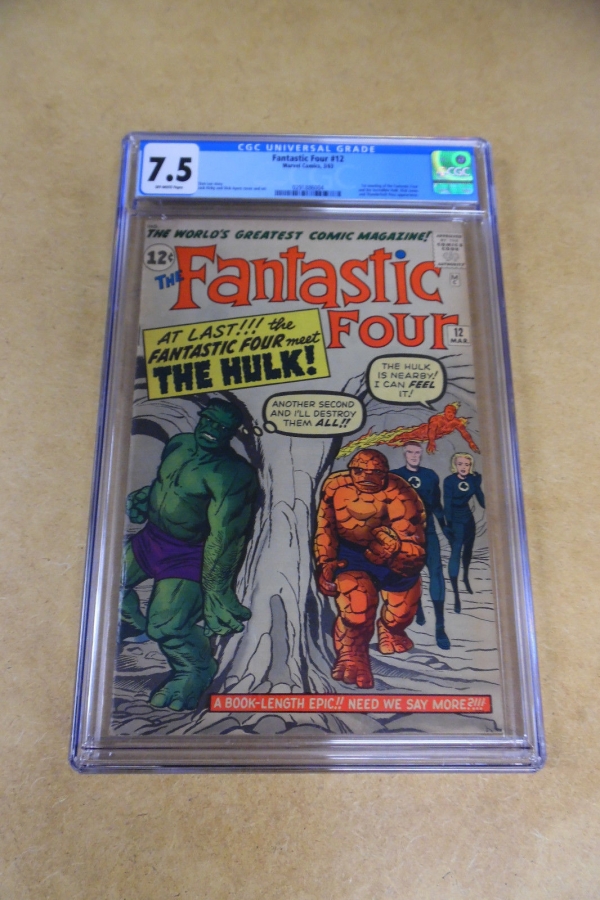  FANTASTIC FOUR 12 1st MEETING HULK  FF4 CGC 75 OFFWHITE Pages Universal