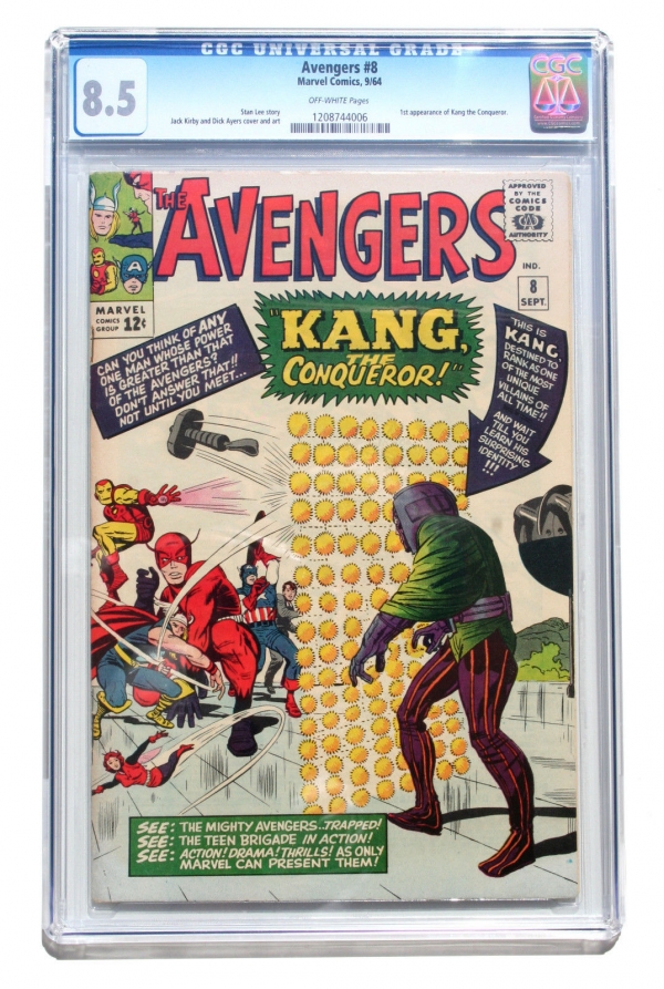 CGC 85 AVENGERS 8  Captain America  1st Kang the Conqueror  Marvel  1964