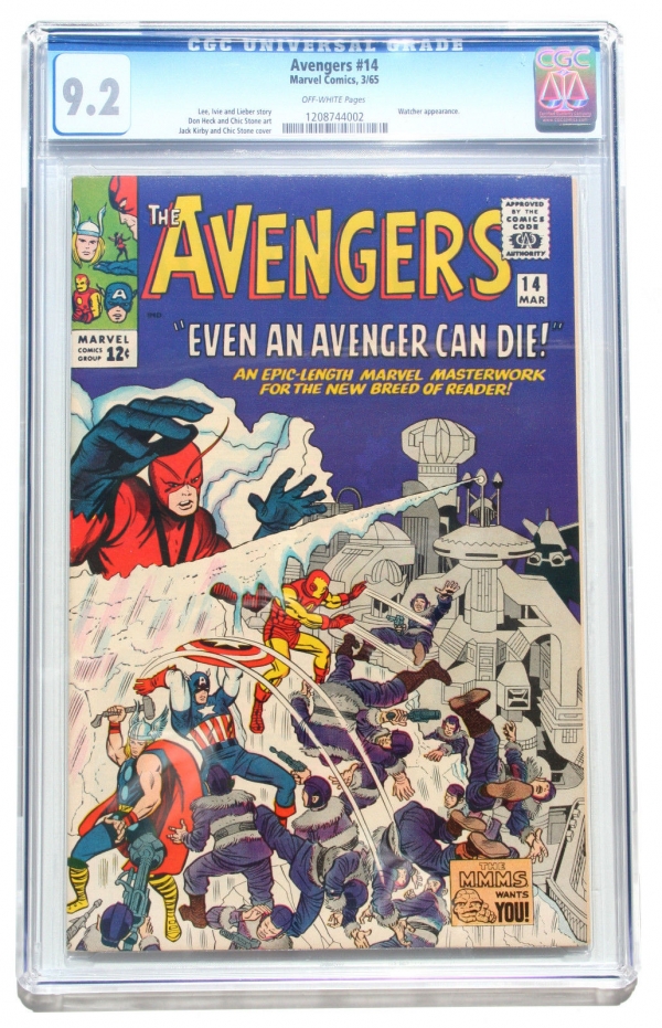 CGC 92 AVENGERS 14  Iron Man  Captain America  Watcher  Marvel  1965